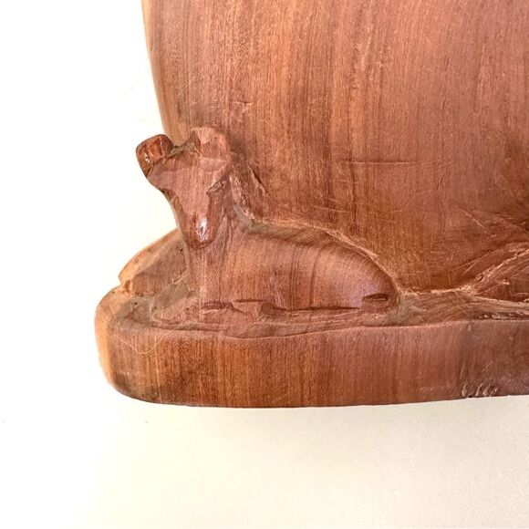 Hand carved wooden gazelle/antelope with calf - Picture 10 of 11